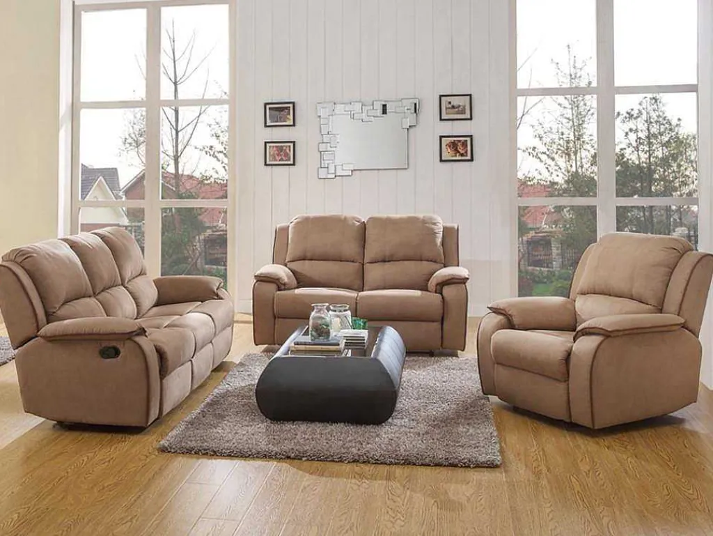 Driezits Relaxbank Microvezel Hernani - Grijs-Vente-unique