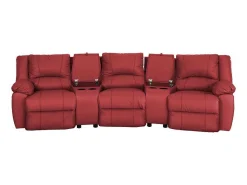 Driezits Relaxbank Van Leer Aroma - Rood-Vente-unique Outlet