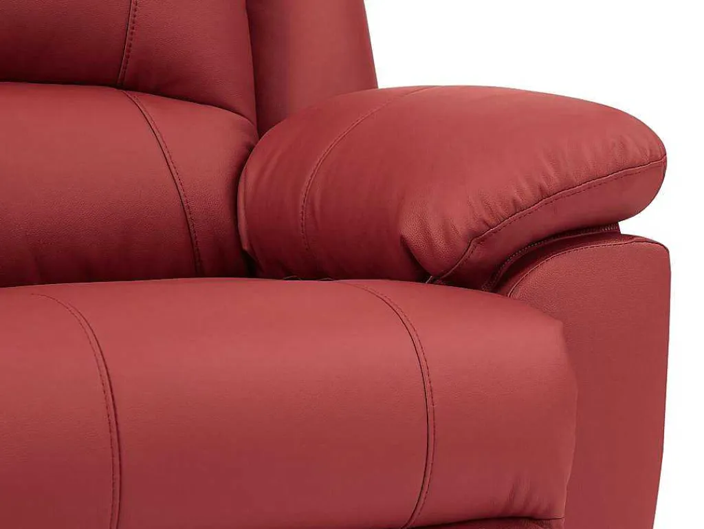 Driezits Relaxbank Van Leer Aroma - Rood-Vente-unique Outlet