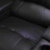Driezits Relaxbank Van Leer Aroma - Zwart-Vente-unique Sale