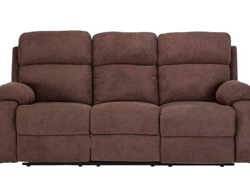 Driezits Relaxbank Van Stof Tolzano - Donkerbruin-Vente-unique New