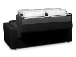 Driezits Slaapbank 100% Buffelleer Delectea Ii - Zwart-LINEA SOFA Best