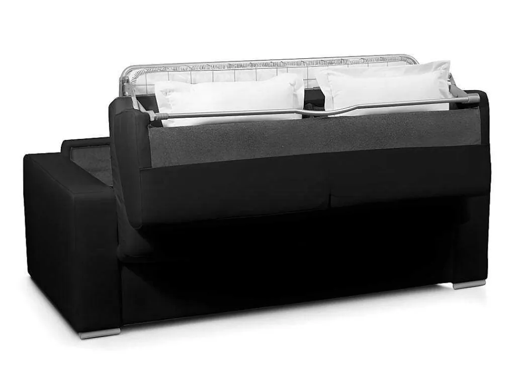 Driezits Slaapbank 100% Buffelleer Delectea Ii - Zwart-LINEA SOFA Best