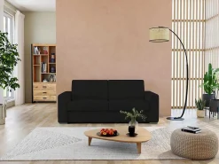 Driezits Slaapbank 100% Buffelleer Delectea Ii - Zwart-LINEA SOFA Best