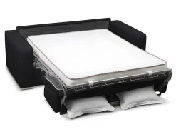 Driezits Slaapbank 100% Buffelleer Delectea Ii - Zwart-LINEA SOFA Best