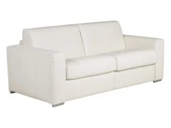 Driezits Slaapbank 100% Buffelleer Delectea Ii - Wit-LINEA SOFA New