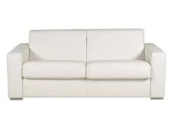 Driezits Slaapbank 100% Buffelleer Delectea Ii - Wit-LINEA SOFA New