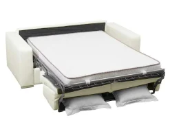 Driezits Slaapbank 100% Buffelleer Delectea Ii - Wit-LINEA SOFA New