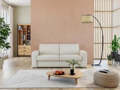 Driezits Slaapbank 100% Buffelleer Delectea Ii - Wit-LINEA SOFA New
