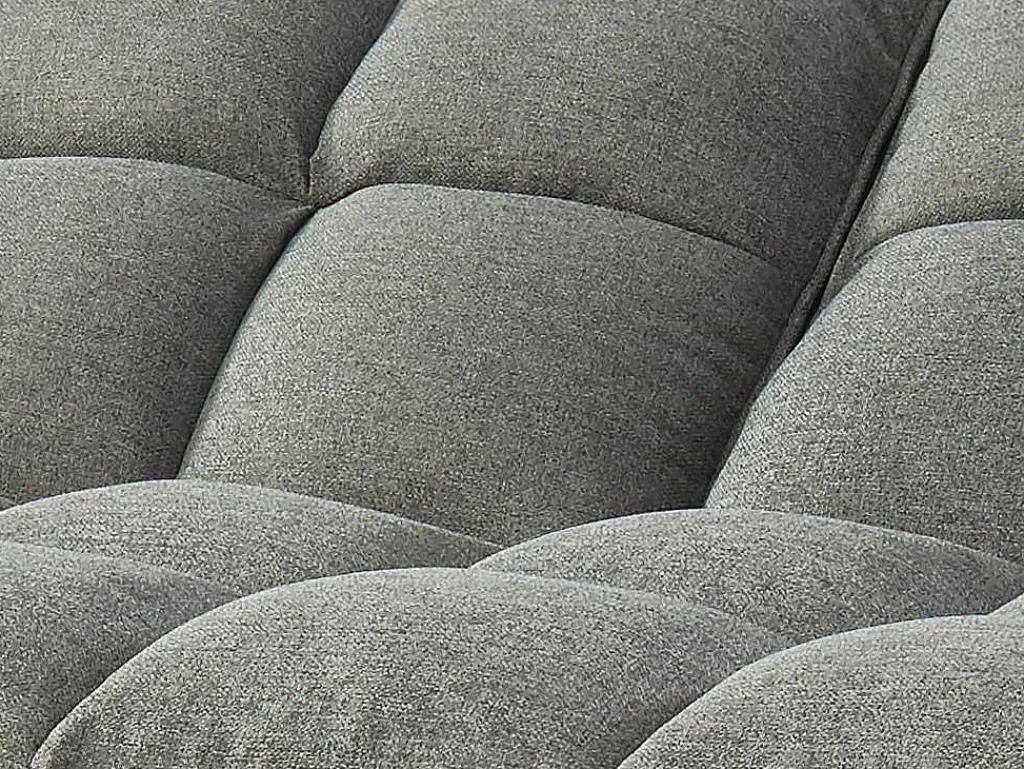 Driezits Slaapbank Van Stof Loeline - Gechineerd Grijs-Vente-unique Outlet