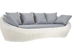 Driezits Tuinbank Van Ecru Gevlochten Hars - Whiteheaven-MYLIA Outlet