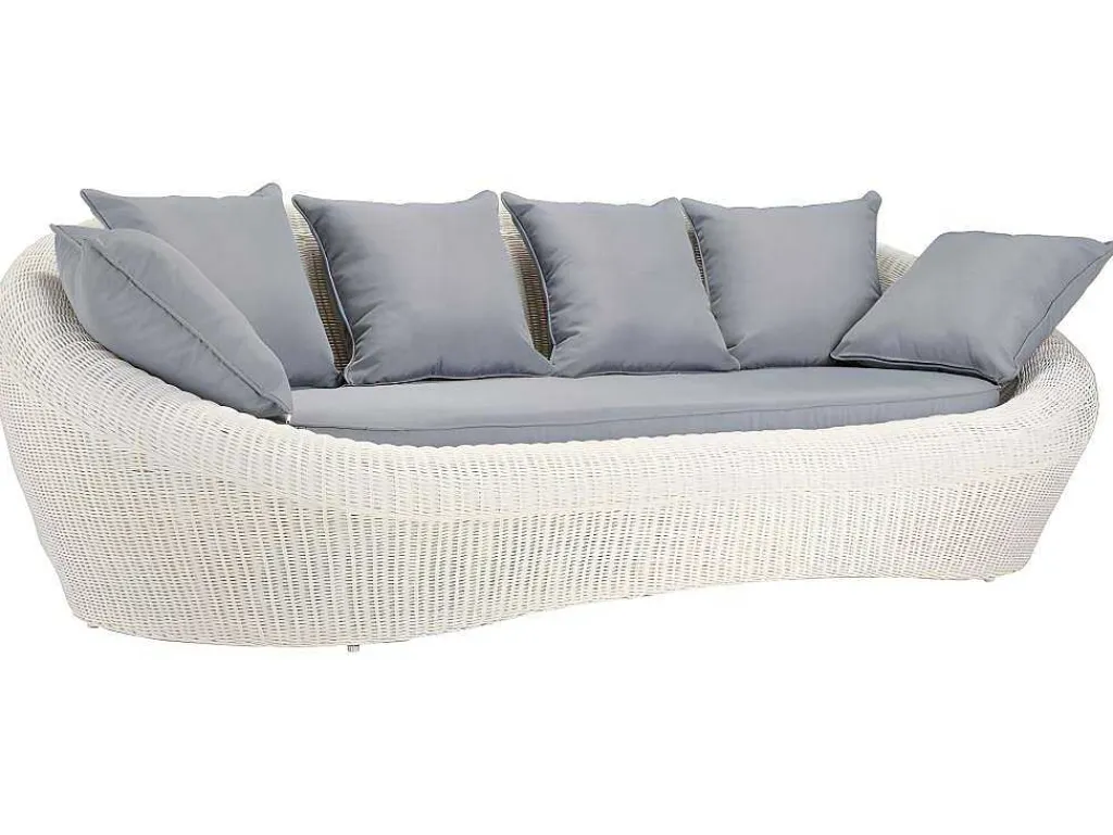 Driezits Tuinbank Van Ecru Gevlochten Hars - Whiteheaven-MYLIA Outlet