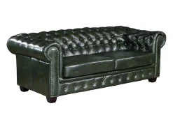 Driezitsbank Chesterfield Brenton 100% Buffelleer - Empire Groen-LINEA SOFA