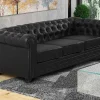 Driezitsbank Chesterfield Van Kunstleer - Zwart-Vente-unique Best