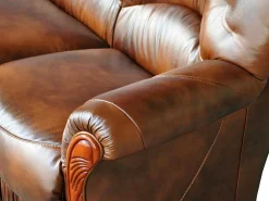 Driezitsbank Daphne Van 100% Buffel Leer - Bruin-Vente-unique New