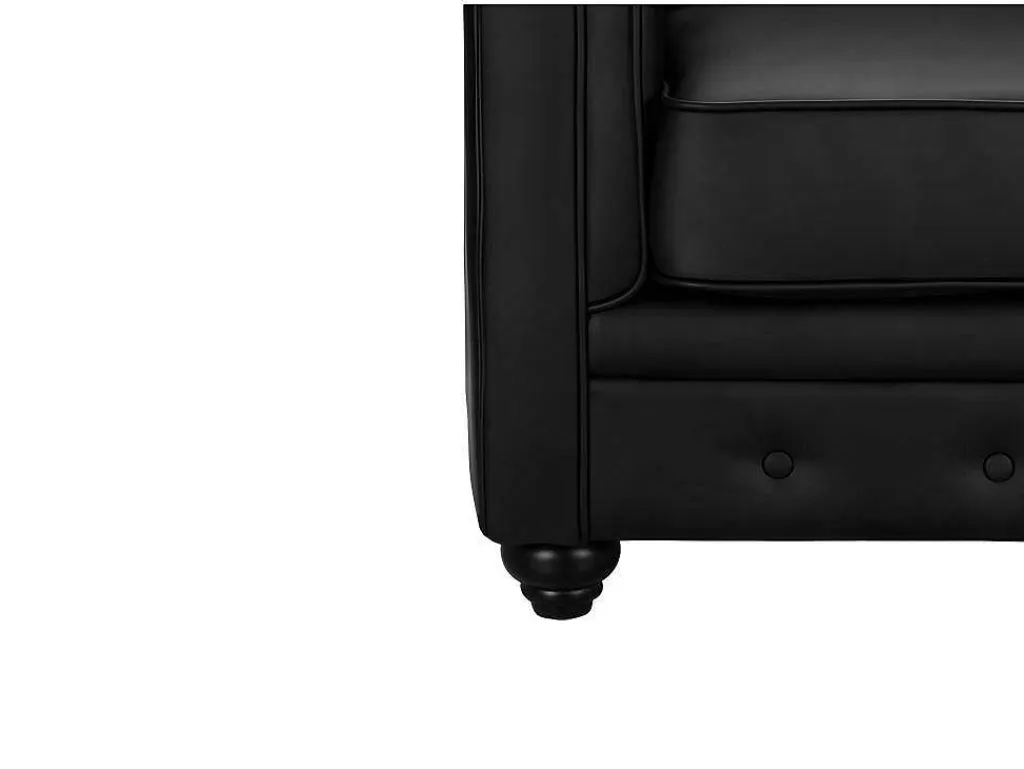 Driezitsbank En 2 Fauteuils Chesterfield Van Kunstleer - Wit-Vente-unique Best