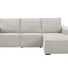 Driezitsbank En Elektrische Relaxfauteuil In Beige Ribfluweel Amelio-Vente-unique Online