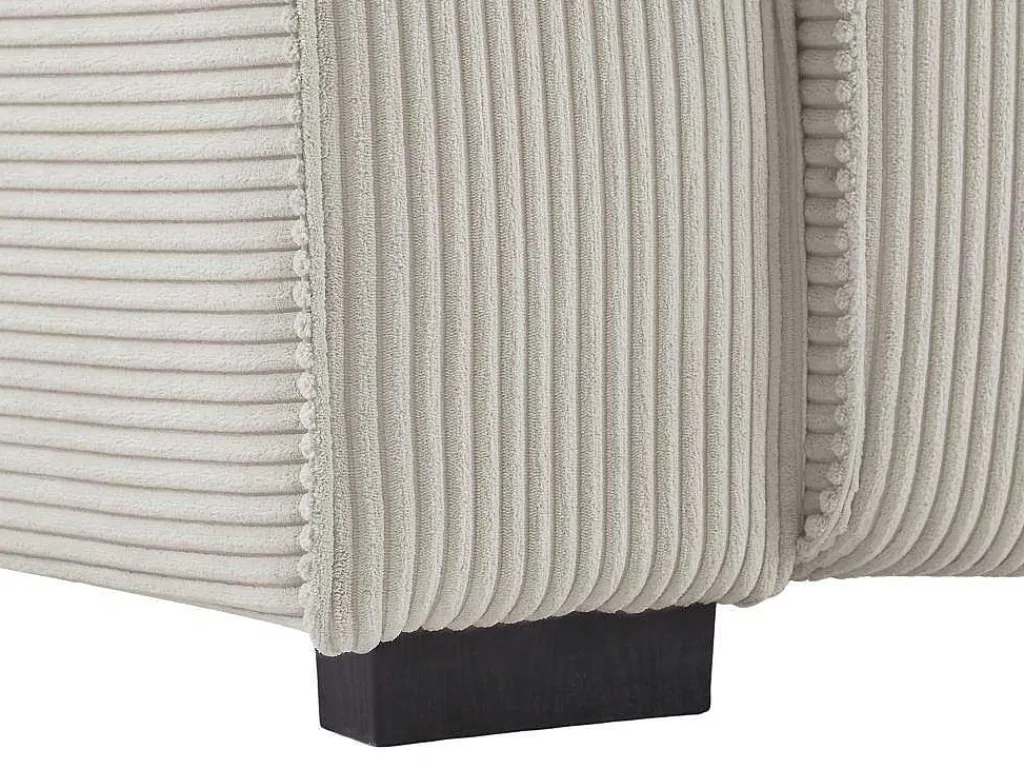 Driezitsbank En Elektrische Relaxfauteuil In Beige Ribfluweel Amelio-Vente-unique Online