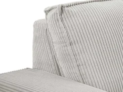 Driezitsbank En Elektrische Relaxfauteuil In Beige Ribfluweel Amelio-Vente-unique Online