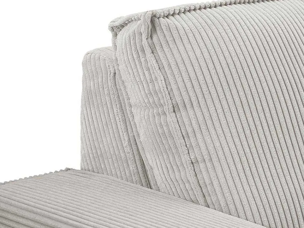 Driezitsbank En Elektrische Relaxfauteuil In Beige Ribfluweel Amelio-Vente-unique Online