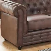 Driezitsbank En Fauteuil Chesterfield Van Microvezel Met Vintage Look-Vente-unique Online