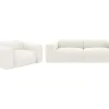 Driezitsbank En Fauteuil Van Witte Bouclestof Pogni Van Maison Cephy-Maison Céphy Best