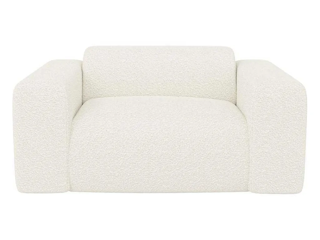 Driezitsbank En Fauteuil Van Witte Bouclestof Pogni Van Maison Cephy-Maison Céphy Best