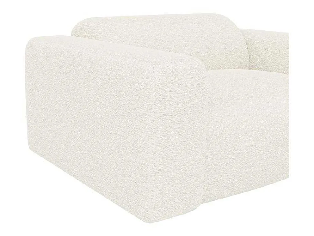 Driezitsbank En Fauteuil Van Witte Bouclestof Pogni Van Maison Cephy-Maison Céphy Best