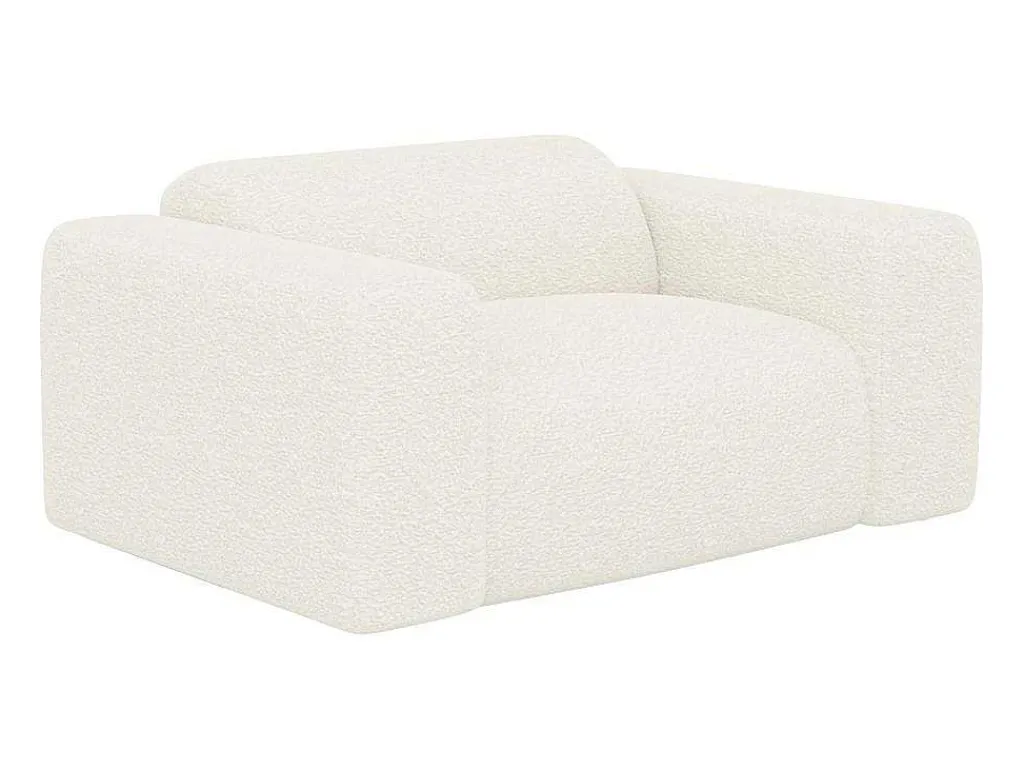 Driezitsbank En Fauteuil Van Witte Bouclestof Pogni Van Maison Cephy-Maison Céphy Best