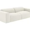 Driezitsbank En Poef Van Witte Bouclestof Pogni Van Maison Cephy-Vente-unique Discount