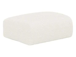 Driezitsbank En Poef Van Witte Bouclestof Pogni Van Maison Cephy-Vente-unique Discount