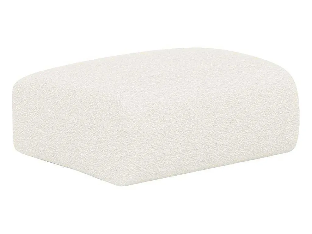 Driezitsbank En Poef Van Witte Bouclestof Pogni Van Maison Cephy-Vente-unique Discount