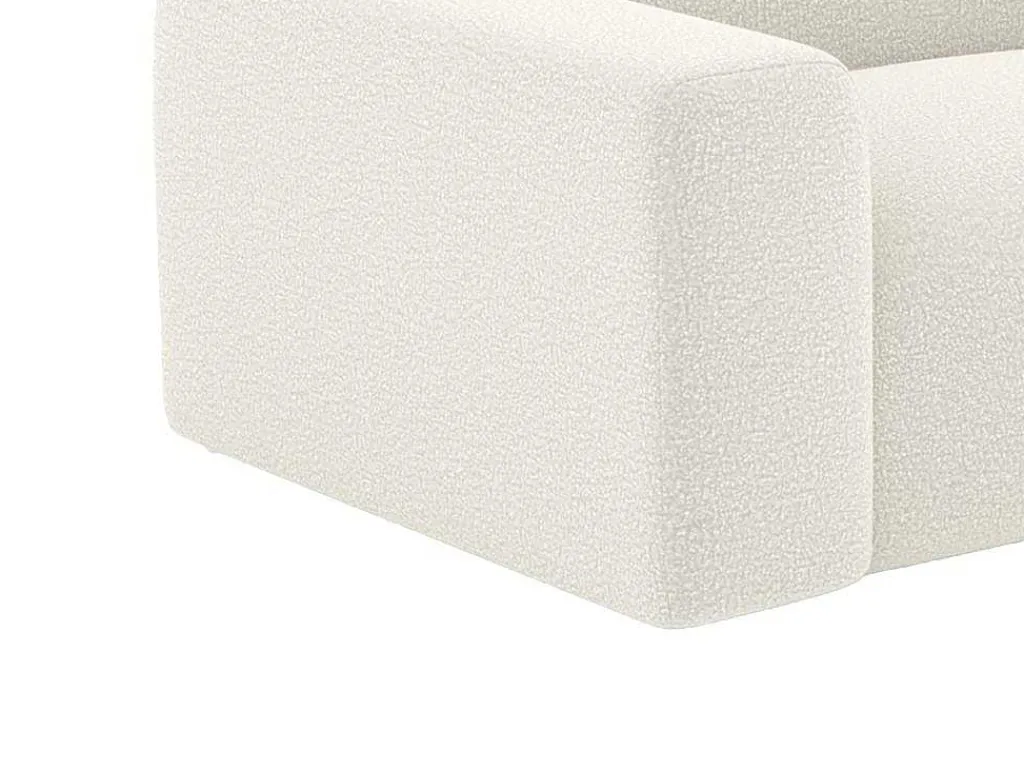 Driezitsbank En Poef Van Witte Bouclestof Pogni Van Maison Cephy-Vente-unique Discount