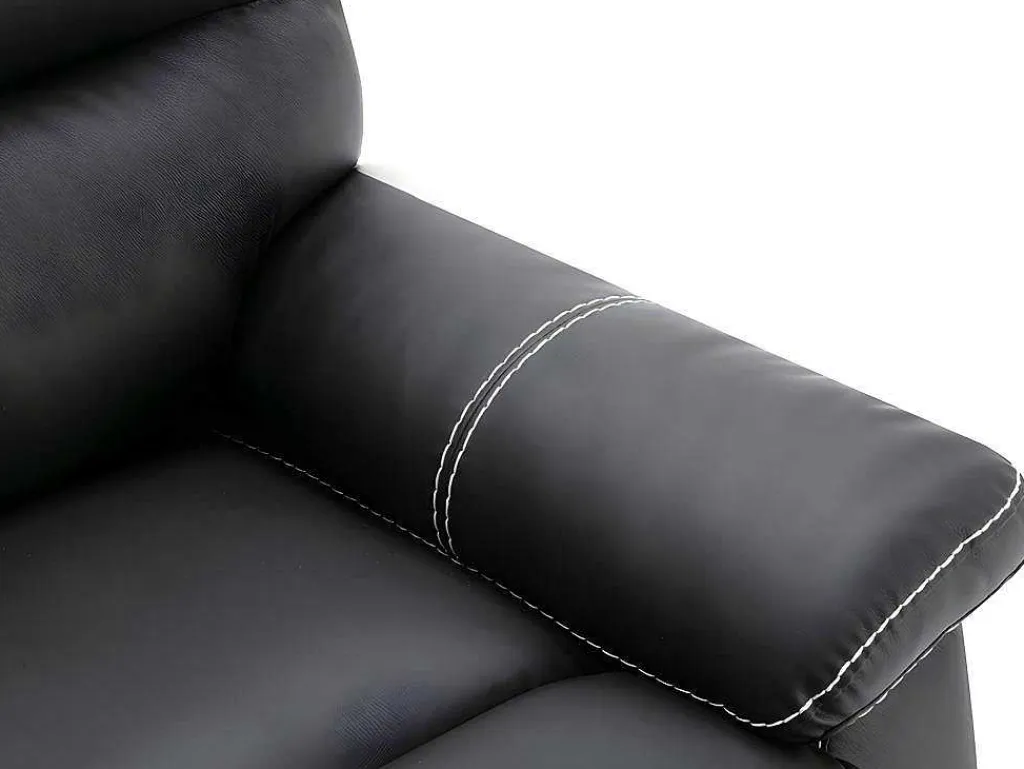 Driezitsbank En Relaxfauteuil Canby - Kunstleer - Zwart-Vente-unique Sale