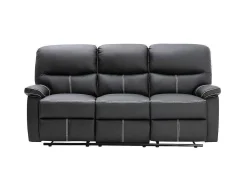 Driezitsbank En Relaxfauteuil Canby - Kunstleer - Zwart-Vente-unique Sale