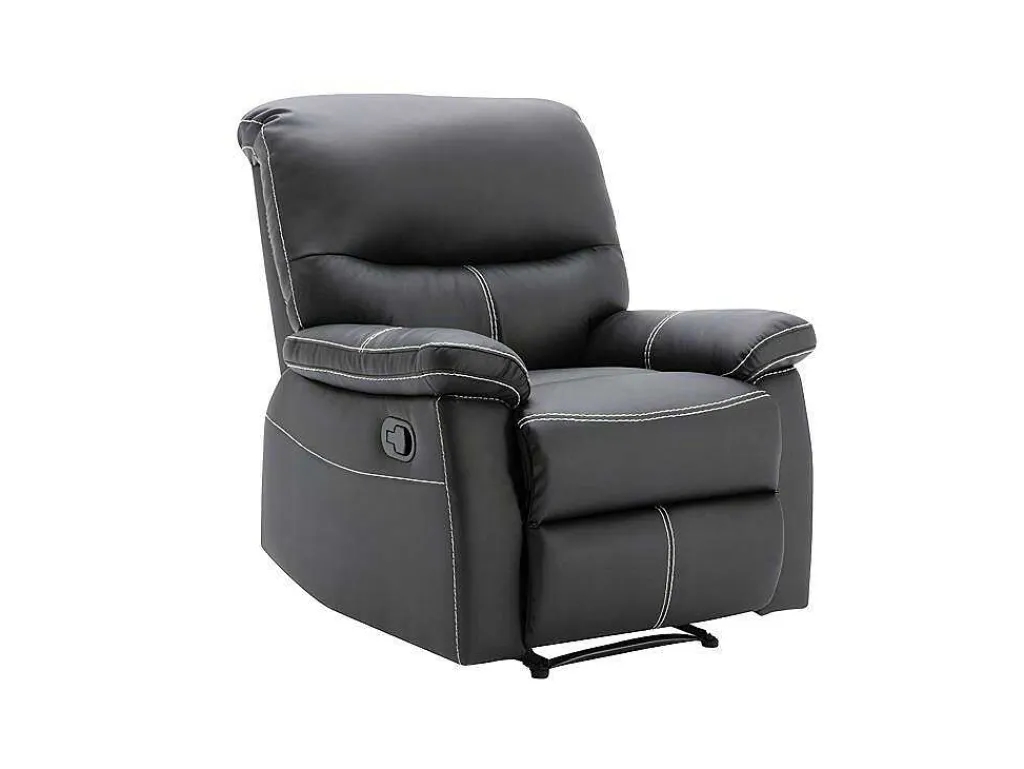 Driezitsbank En Relaxfauteuil Canby - Kunstleer - Zwart-Vente-unique Sale