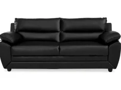 Driezitsbank Manoa Van Kunstleer - Zwart-Vente-unique Discount