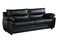 Driezitsbank Manoa Van Kunstleer - Zwart-Vente-unique Discount