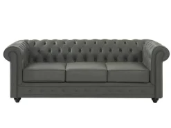 Driezitsbank Van Buffelleer Chesterfield - Grijs-Vente-unique Hot