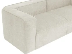 Driezitsbank Van Cremekleurige Stof Acace-Vente-unique Sale