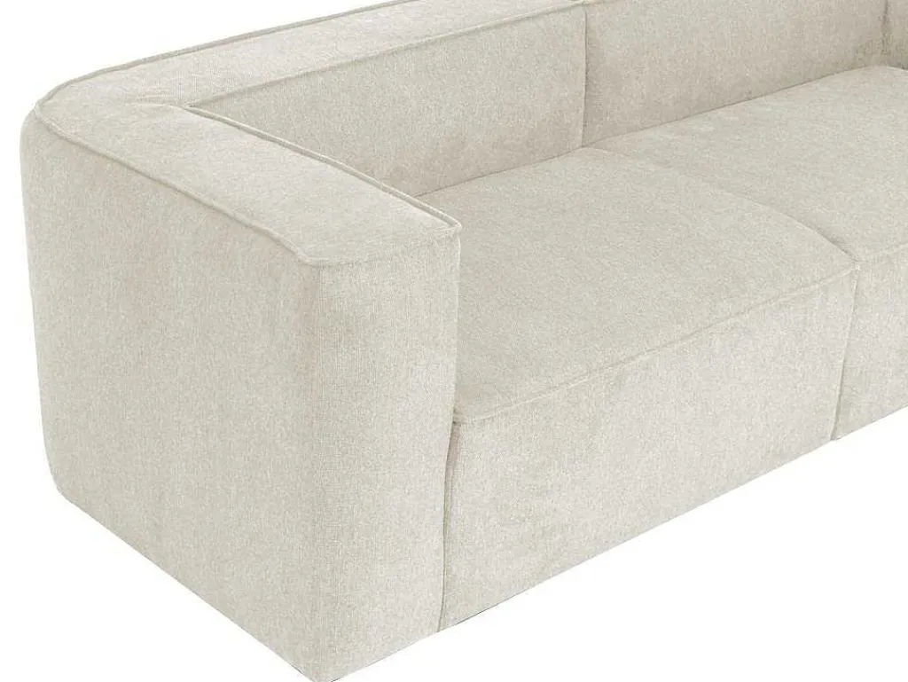 Driezitsbank Van Cremekleurige Stof Acace-Vente-unique Sale