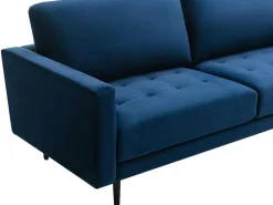 Driezitsbank Van Fluweel - Blauw - Estela-Vente-unique Discount