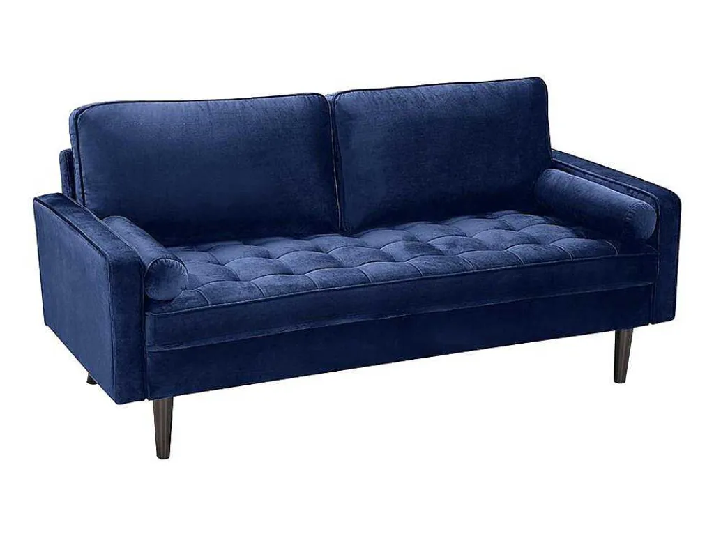 Driezitsbank Van Fluweel Fleuet - Donkerblauw-Vente-unique New