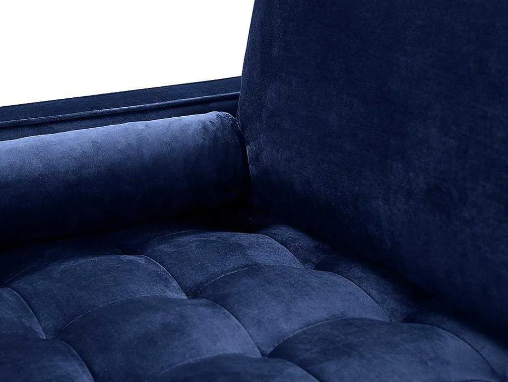 Driezitsbank Van Fluweel Fleuet - Donkerblauw-Vente-unique New