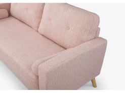 Driezitsbank Van Stof Met Woleffect Tatum - Roze-Vente-unique New