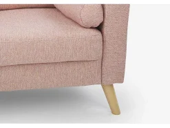 Driezitsbank Van Stof Met Woleffect Tatum - Roze-Vente-unique New