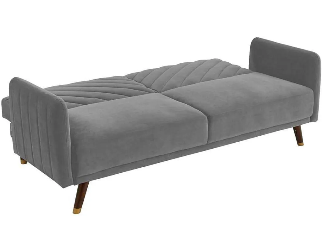 Driezitsbedbank Van Fluweel Joris - Lichtgrijs-Vente-unique New