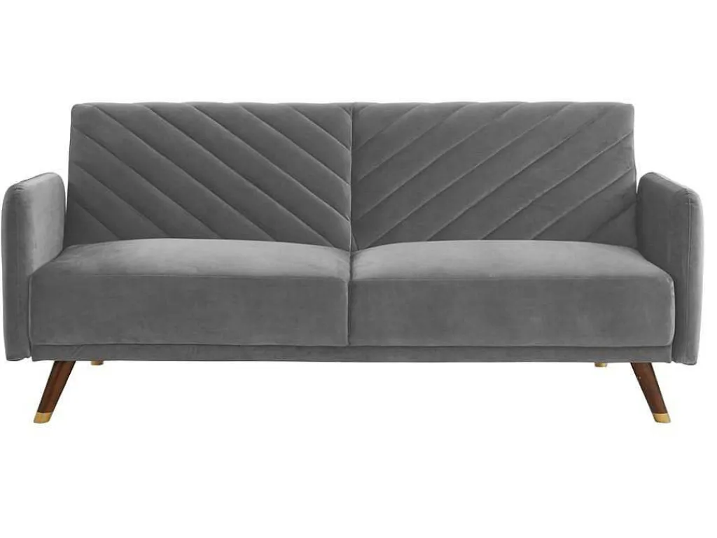 Driezitsbedbank Van Fluweel Joris - Lichtgrijs-Vente-unique New