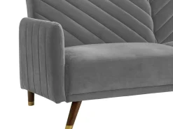 Driezitsbedbank Van Fluweel Joris - Lichtgrijs-Vente-unique New