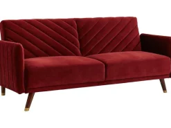 Driezitsbedbank Van Fluweel Joris - Rood-Vente-unique Sale